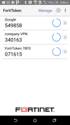 FortiToken Mobile screenshot