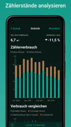 Gasverbrauch app, Zählerstände screenshot