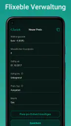 Gasverbrauch app, Zählerstände screenshot