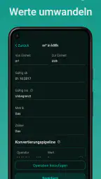 Gasverbrauch app, Zählerstände screenshot