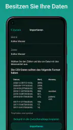 Gasverbrauch app, Zählerstände screenshot