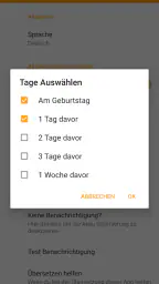 Geburtstage screenshot
