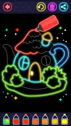 Glitter House coloring for kid screenshot