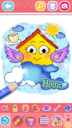 Glitter House coloring for kid screenshot