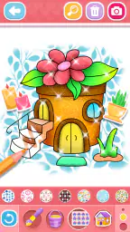 Glitter House coloring for kid screenshot