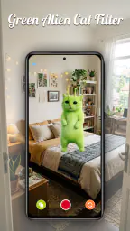 Green Alien Cat Dance Filter screenshot