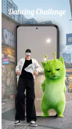 Green Alien Cat Dance Filter screenshot