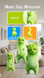 Green Alien Cat Dance Filter screenshot