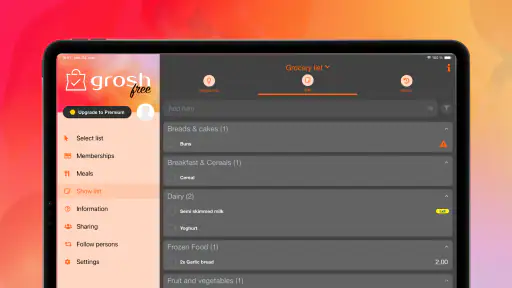 Grosh Einkaufsliste screenshot