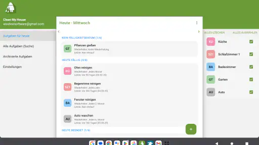 Haus putzen: Aufgaben screenshot