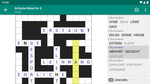Kreuzgitter Wort Rätsel screenshot