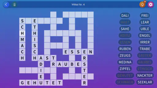 Kreuzgitter Worträtsel screenshot