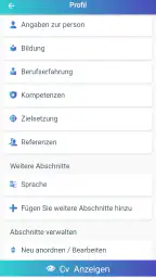 Lebenslauf erstellen Bewerbung screenshot