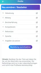 Lebenslauf erstellen Bewerbung screenshot