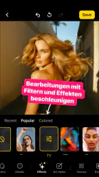 Lensa: Bildbearbeitung, Filter screenshot