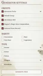 Magwa's Magic Item Compendium screenshot