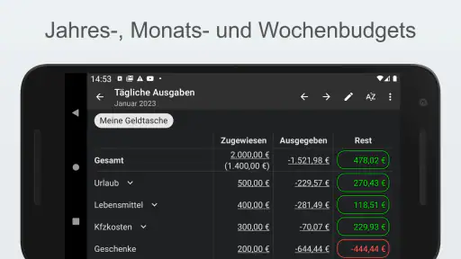 Meine Ausgaben screenshot