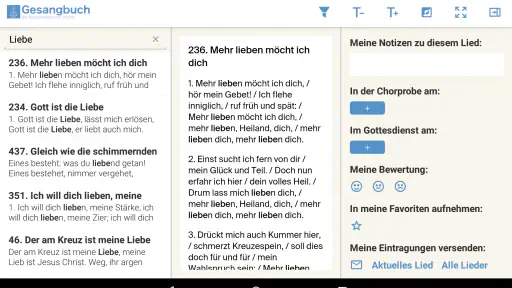 NAK Gesangbuch screenshot
