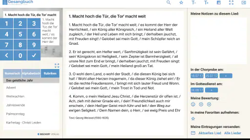 NAK Gesangbuch screenshot