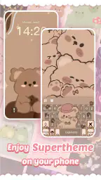 Pink Cute Hippo Themen screenshot