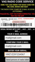 Radio Code Service VW Audi... screenshot