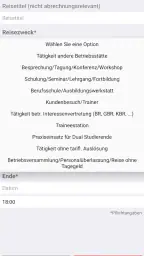 Reisekosten für DB Mitarbeiter screenshot