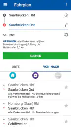 Saarfahrplan screenshot