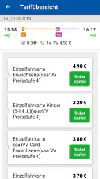 Saarfahrplan screenshot