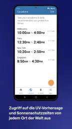 SunSmart Global UV-App screenshot