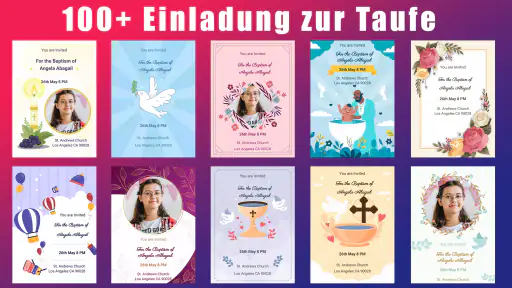 Taufe und Kommunion Einladung screenshot
