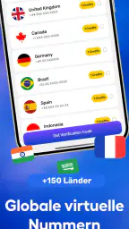 Virtuelle Nummer Code - SMS io screenshot