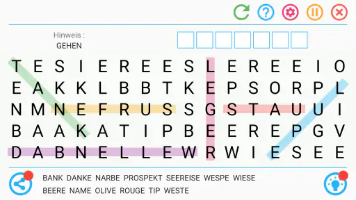 Wortsuche Spiel auf Deutsch screenshot