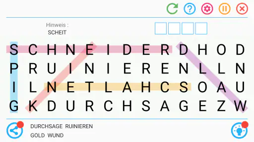 Wortsuche Spiel auf Deutsch screenshot