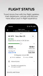 Air Canada + Aeroplan screenshot