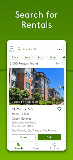 Apartments.com Rental Search screenshot