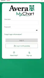 Avera MyChart screenshot