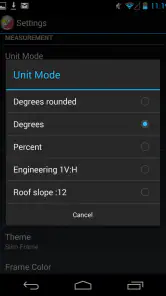 Clinometer + bubble level screenshot