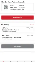 Club Car Wash Mobile App screenshot
