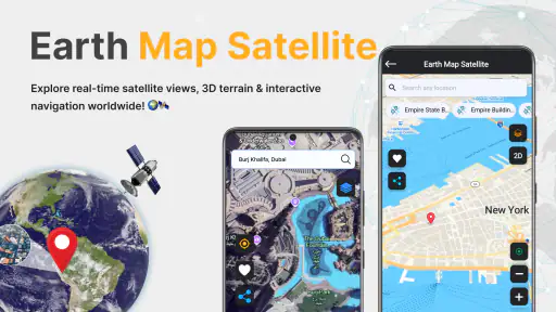 Earth Map Satellite: View screenshot