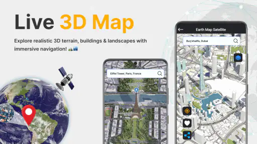 Earth Map Satellite: View screenshot