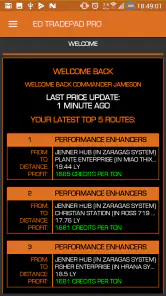 Elite Dangerous TradePad Pro screenshot