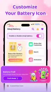 Emoji Battery Icon Customize screenshot