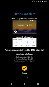 High Brightness Mode screenshot