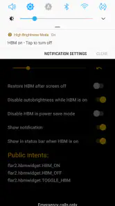 High Brightness Mode screenshot