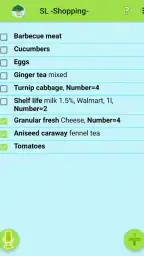 Inventory and Shopping list screenshot