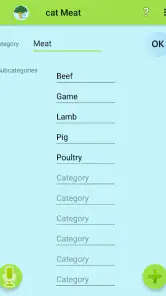 Inventory and Shopping list screenshot