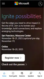 Microsoft Ignite screenshot