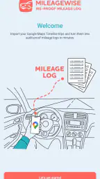 Mileage Log from Google Maps screenshot