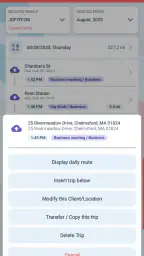 Mileage Log from Google Maps screenshot