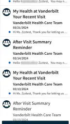 My Health at Vanderbilt screenshot